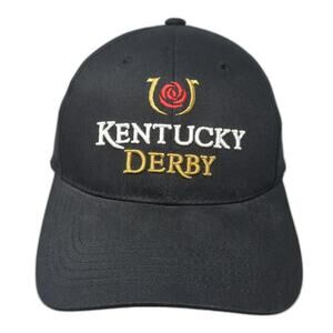 MainGate Baseball Cap Black OSFM Kentucky Derby Strapback Run for the Roses Hat